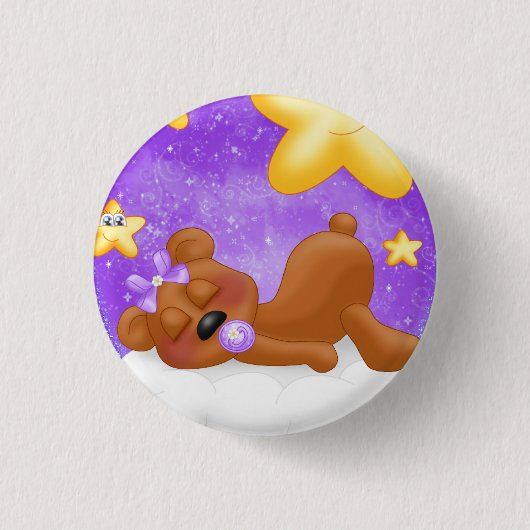 Lila Bär Button (Vorderseite)