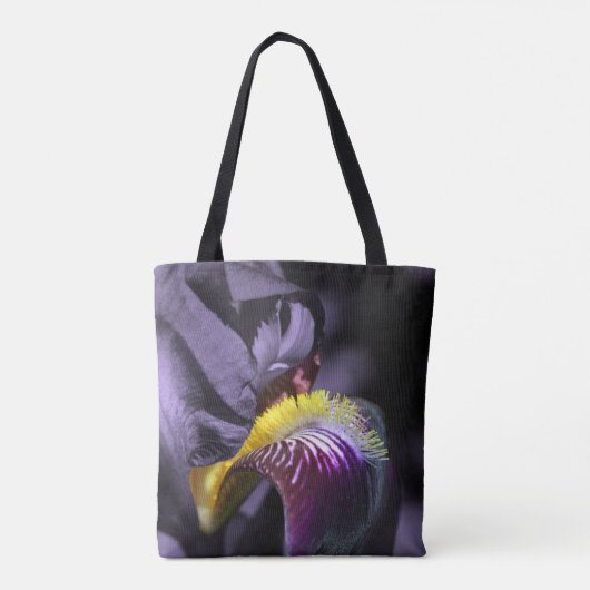 Lila Bartete Iris Blume Petal Tasche (Rückseite)