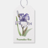 Lila Bartete Iris Floral Botanische Kunst Geschenkanhänger (Vorderseite)