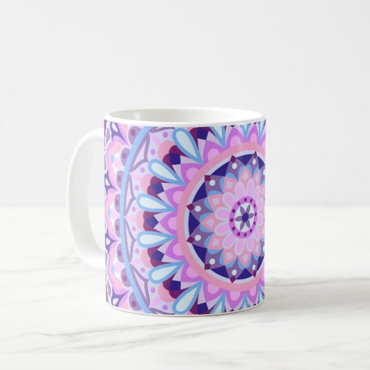 Lila Base Mandala Tasse (Vorderseite Links)