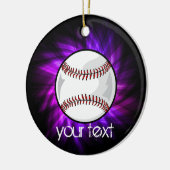 Lila Baseball; Softball Keramikornament (Links)
