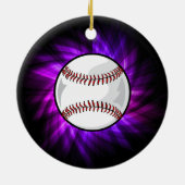 Lila Baseball; Softball Keramikornament (Hinten)