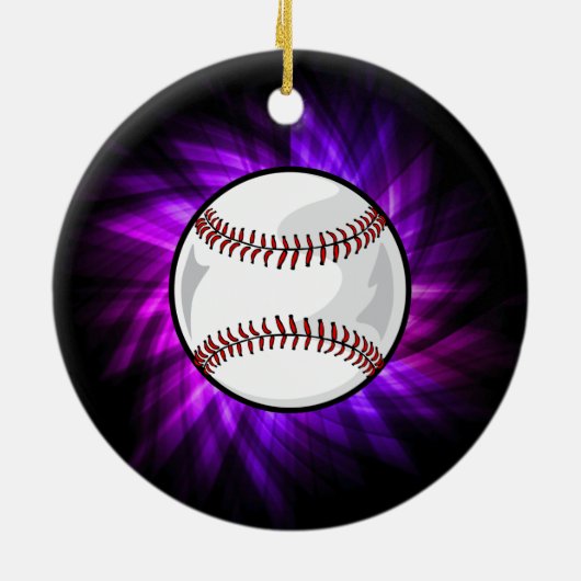 Lila Baseball; Softball Keramikornament (Hinten)