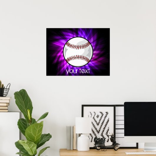 Lila Baseball; Softball Poster (Heimbüro)