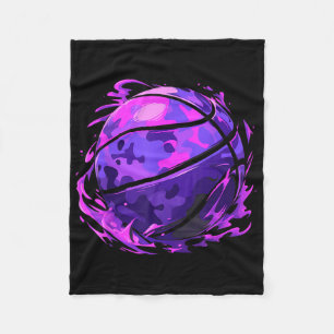 Lila Basketball-Camouflage für Männer Frauen Kinde Fleecedecke