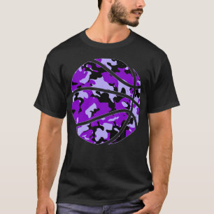 Lila Basketball-Camouflage - Lila Camouflage Baske T-Shirt