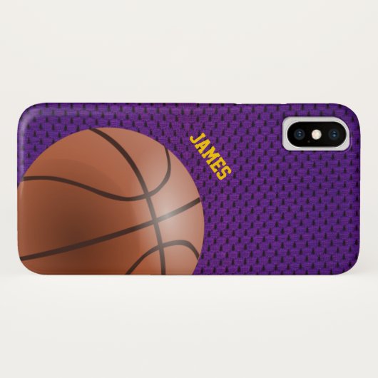 Lila Basketball Case-Mate iPhone Hülle (Rückseite (Horizontal))