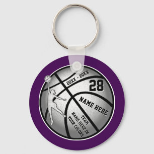 Lila Basketball-Geschenke für Schlüsselanhänger
