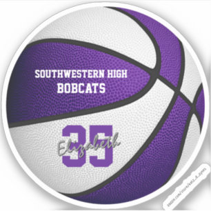 Lila Basketball-Girls - Mannschaftsfarben Aufkleber