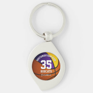 lila Basketball-Jersey-Nummer Schlüsselanhänger