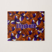 lila Basketball-Mannschaftsfarben personalisiert Puzzle (Horizontal)