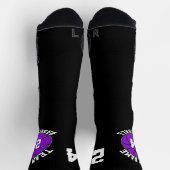 Lila Basketball-Mannschaftsname und Nummer Sport Socken (Oben)