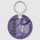 Lila Basketball personalisieren - beide Seiten dru Schlüsselanhänger (Rückseite)