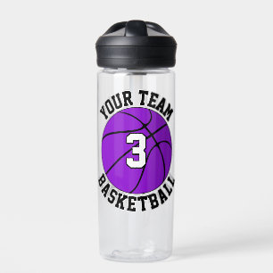 Lila Basketball-Player - Name und Nummer des Teams Trinkflasche