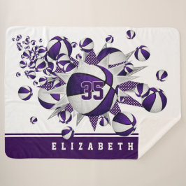 lila Basketball-Stars: Mädchensportraum Sherpadecke