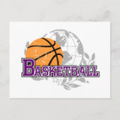 Lila Basketball-T - Shirt und Geschenke Postkarte (Vorderseite)