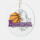 Lila Basketball-T - Shirts und Geschenke Keramikornament (Links)