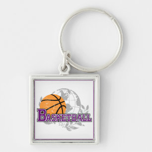 Lila Basketball-T - Shirts und Geschenke Schlüsselanhänger