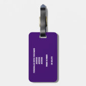 lila Basketball-Teamfarben Gepäckanhänger (Rückseite vertikal)