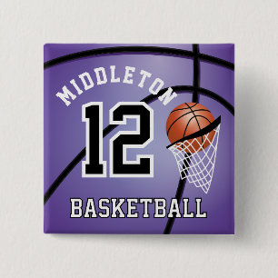Lila Basketball-🏀 und Hoop   DIY Text Button