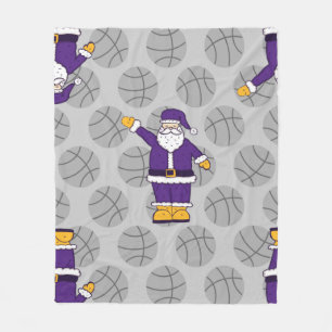 lila Basketballkorb Fleecedecke