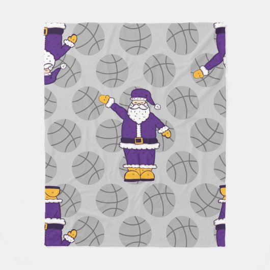 lila Basketballkorb Fleecedecke (Vorderseite)