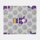 lila Basketballkorb Fleecedecke (Vorderseite (Horizontal))