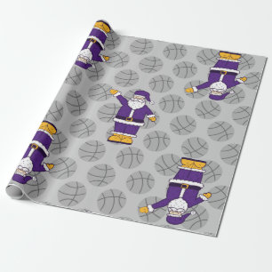 lila Basketballkorb Geschenkpapier