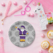 lila Basketballkorb Pappteller (Party)