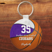 lila Basketballmannschaft mit Girl Schlüsselanhänger (Vorderseite)