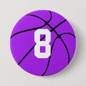 Lila Basketballnummer oder Buchstaben Button (Vorderseite)