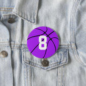 Lila Basketballnummer oder Buchstaben Button (Beispiel)