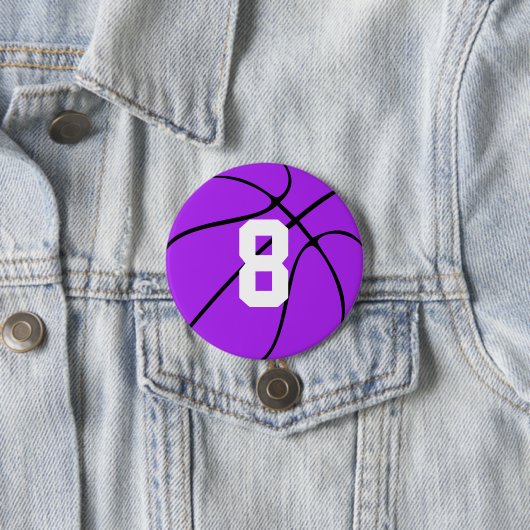 Lila Basketballnummer oder Buchstaben Button (Beispiel)