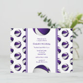 lila Basketballspielerinnen Geburtstag_Party Einladung (Stehend Vorderseite)