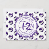 lila Basketballspielerinnen Geburtstag_Party Einladung (Rückseite)