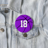 Lila Basketballspielnummer oder Briefe Sport Button (Beispiel)