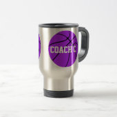 Lila Basketballtrainer Reisen Tasse (VorderseiteRechts)