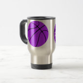 Lila Basketballtrainer Reisen Tasse (Vorderseite Links)