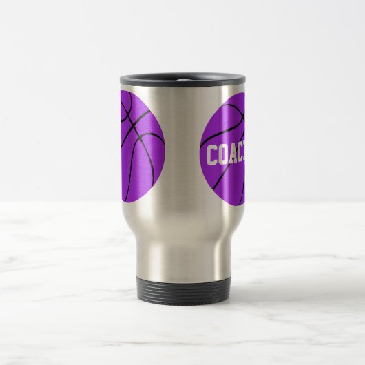 Lila Basketballtrainer Reisen Tasse (Mittel)