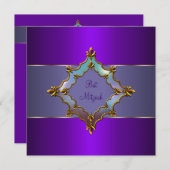 Lila Bat Mitzvah Einladung (Vorne/Hinten)