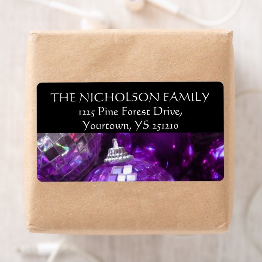 Lila Baubles-Adressetikett schwarz (Insitu)