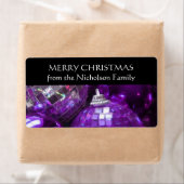 Lila Baubles 'Familienname'-Geschenketikett schwar (Insitu)