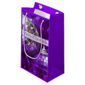 Lila Baubles Frohe Weihnachtsgeschenk Tasche klein Kleine Geschenktüte (Vorderseite Schrägansicht)