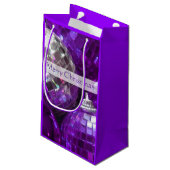 Lila Baubles Frohe Weihnachtsgeschenk Tasche klein Kleine Geschenktüte (Rückseite Schrägansicht)
