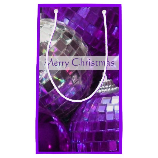 Lila Baubles Frohe Weihnachtsgeschenk Tasche klein Kleine Geschenktüte (Vorderseite)