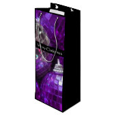 Lila Baubles Frohe Weihnachtsgeschenke Wein schwar Geschenktüte Für Weinflaschen (Rückseite Schrägansicht)