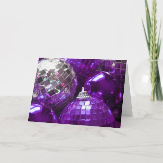 Lila Baubles Grüße Karte (Vorderseite)