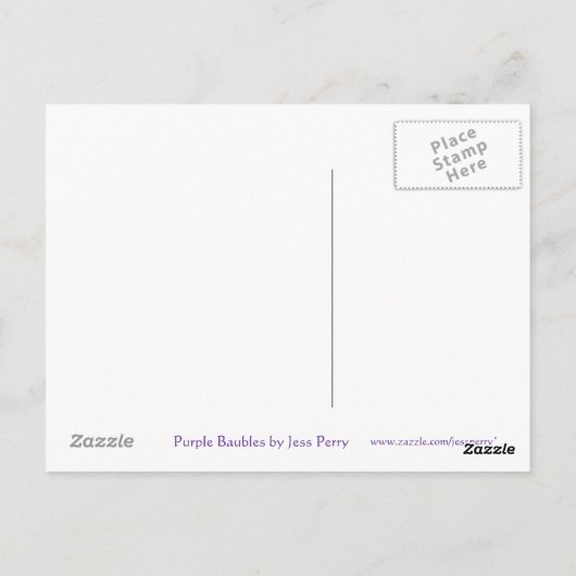 Lila Baubles Postkarte (Rückseite)