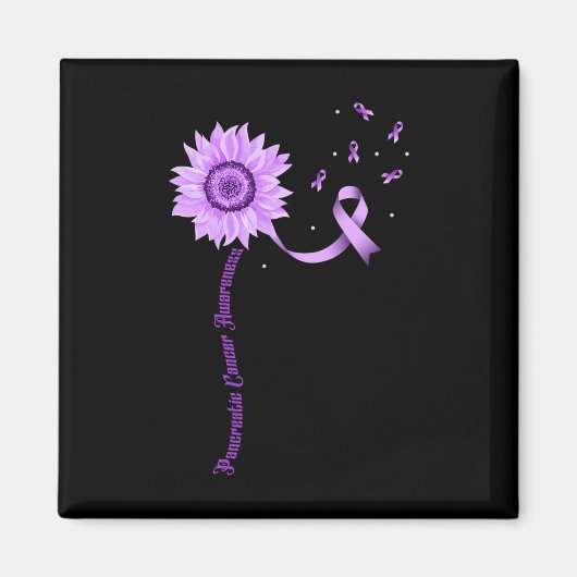 Lila Bauchspeicheldrüsenkrebs-Bewusstsein Magnet (Vorne)