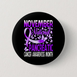 Lila Bauchspeicheldrüsenkrebs im November Button